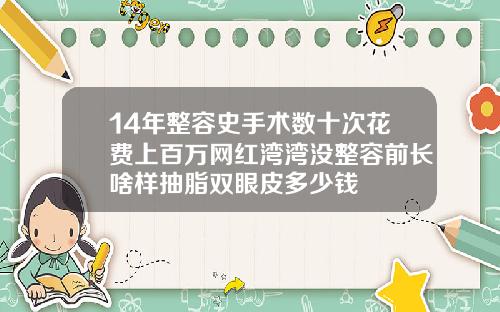 14年整容史手术数十次花费上百万网红湾湾没整容前长啥样抽脂双眼皮多少钱