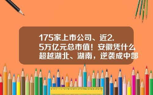 175家上市公司、近2.5万亿元总市值！安徽凭什么超越湖北、湖南，逆袭成中部6省资本实力最强领头羊？-湖北有多少上市公司