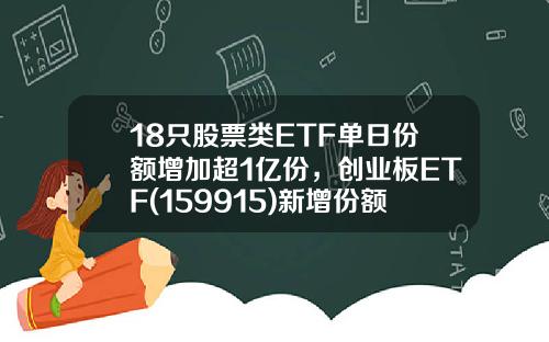 18只股票类ETF单日份额增加超1亿份，创业板ETF(159915)新增份额居首-159949基金