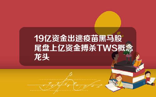 19亿资金出逃疫苗黑马股尾盘上亿资金搏杀TWS概念龙头