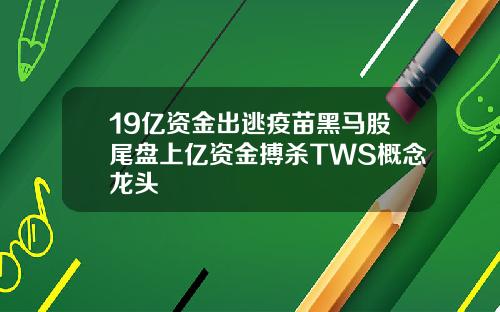 19亿资金出逃疫苗黑马股尾盘上亿资金搏杀TWS概念龙头