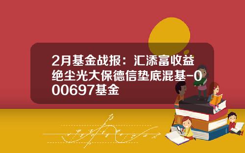 2月基金战报：汇添富收益绝尘光大保德信垫底混基-000697基金