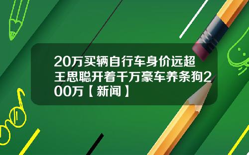 20万买辆自行车身价远超王思聪开着千万豪车养条狗200万【新闻】