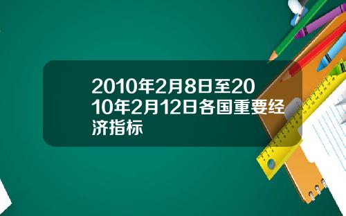 2010年2月8日至2010年2月12日各国重要经济指标