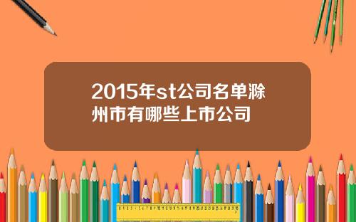 2015年st公司名单滁州市有哪些上市公司