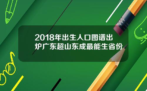 2018年出生人口图谱出炉广东超山东成最能生省份
