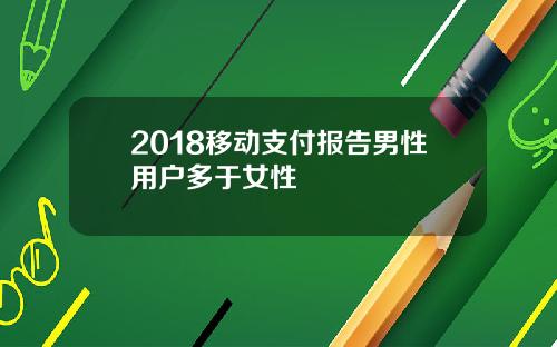 2018移动支付报告男性用户多于女性