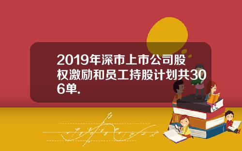 2019年深市上市公司股权激励和员工持股计划共306单.