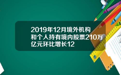 2019年12月境外机构和个人持有境内股票210万亿元环比增长12