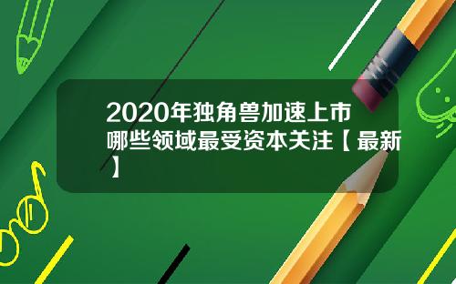 2020年独角兽加速上市哪些领域最受资本关注【最新】