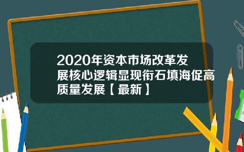 2020年资本市场改革发展核心逻辑显现衔石填海促高质量发展【最新】