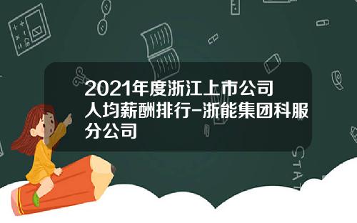 2021年度浙江上市公司人均薪酬排行-浙能集团科服分公司