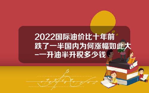2022国际油价比十年前跌了一半国内为何涨幅如此大-一升油半升税多少钱