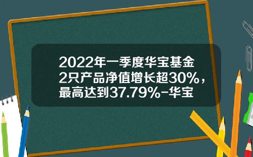 2022年一季度华宝基金2只产品净值增长超30%，最高达到37.79%-华宝基金净值