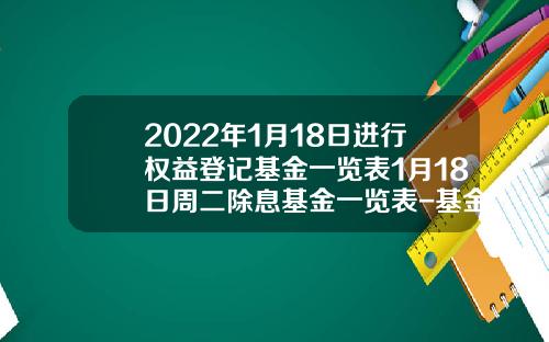 2022年1月18日进行权益登记基金一览表1月18日周二除息基金一览表-基金202801