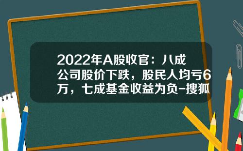 2022年A股收官：八成公司股价下跌，股民人均亏6万，七成基金收益为负-搜狐财经基金