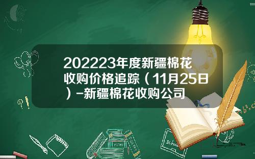 202223年度新疆棉花收购价格追踪（11月25日）-新疆棉花收购公司