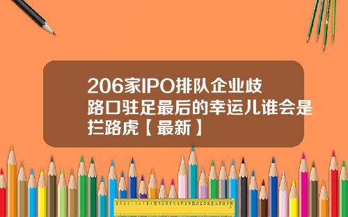206家IPO排队企业歧路口驻足最后的幸运儿谁会是拦路虎【最新】