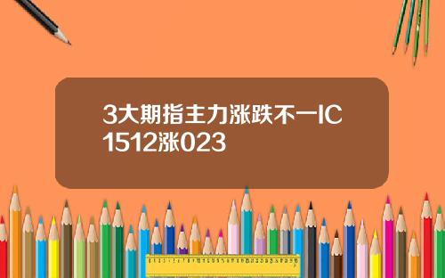 3大期指主力涨跌不一IC1512涨023
