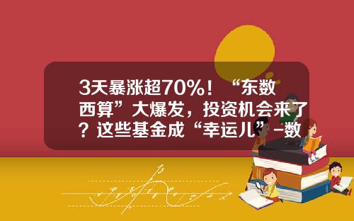 3天暴涨超70%！“东数西算”大爆发，投资机会来了？这些基金成“幸运儿”-数基金