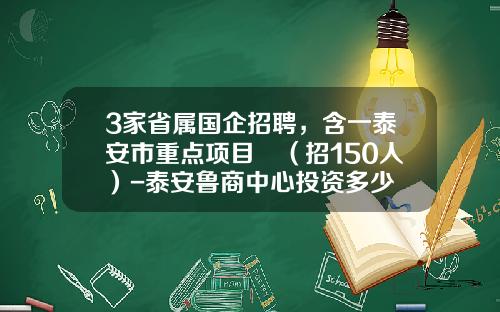 3家省属国企招聘，含一泰安市重点项目​（招150人）-泰安鲁商中心投资多少