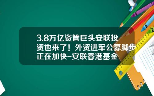 3.8万亿资管巨头安联投资也来了！外资进军公募脚步正在加快-安联香港基金