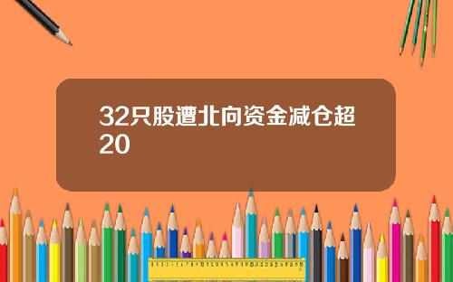 32只股遭北向资金减仓超20
