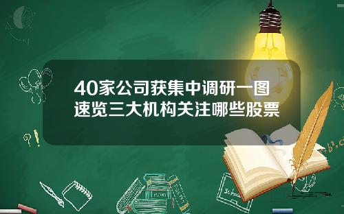 40家公司获集中调研一图速览三大机构关注哪些股票