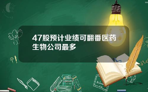 47股预计业绩可翻番医药生物公司最多