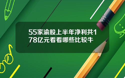 55家渝股上半年净利共178亿元看看哪些比较牛