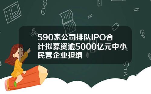 590家公司排队IPO合计拟募资逾5000亿元中小民营企业担纲