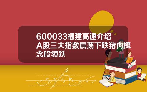 600033福建高速介绍A股三大指数震荡下跌猪肉概念股领跌