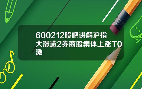 600212股吧讲解沪指大涨逾2券商股集体上涨T0激