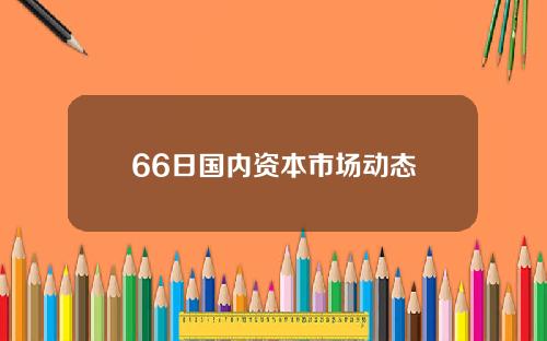 66日国内资本市场动态