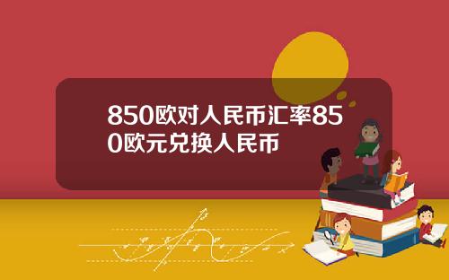 850欧对人民币汇率850欧元兑换人民币