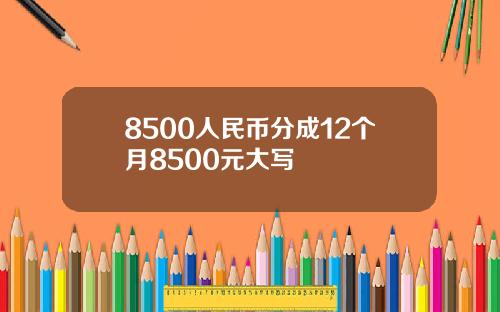 8500人民币分成12个月8500元大写