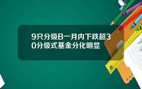 9只分级B一月内下跌超30分级式基金分化明显