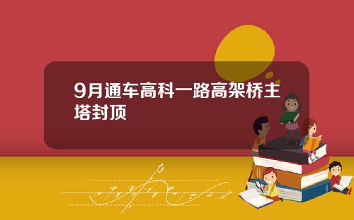 9月通车高科一路高架桥主塔封顶