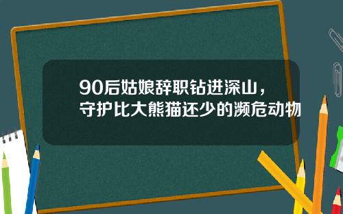 90后姑娘辞职钻进深山，守护比大熊猫还少的濒危动物