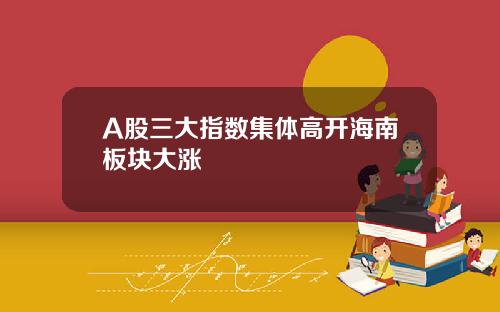 A股三大指数集体高开海南板块大涨