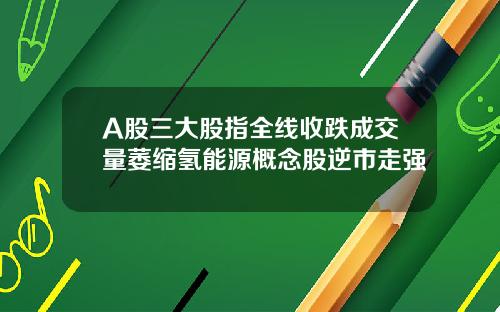 A股三大股指全线收跌成交量萎缩氢能源概念股逆市走强