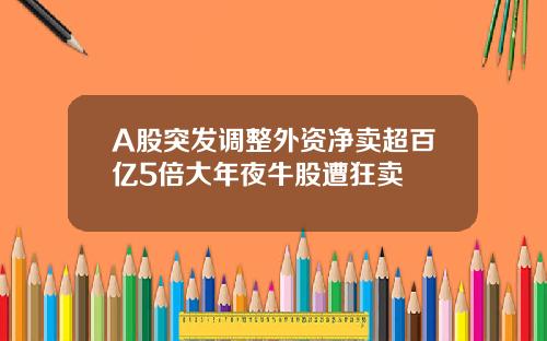 A股突发调整外资净卖超百亿5倍大年夜牛股遭狂卖