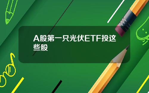 A股第一只光伏ETF投这些股