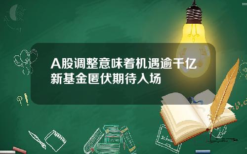 A股调整意味着机遇逾千亿新基金匿伏期待入场