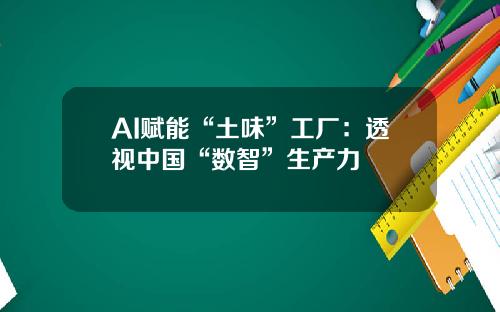 AI赋能“土味”工厂：透视中国“数智”生产力