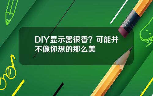 DIY显示器很香？可能并不像你想的那么美