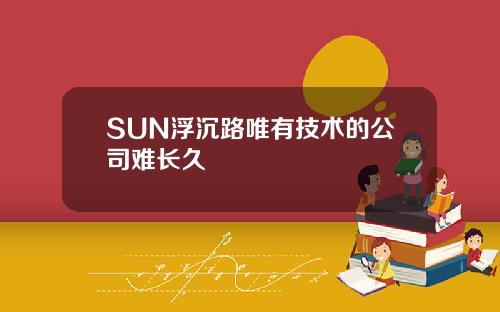 SUN浮沉路唯有技术的公司难长久