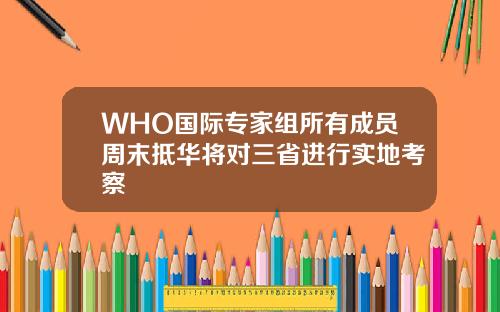 WHO国际专家组所有成员周末抵华将对三省进行实地考察