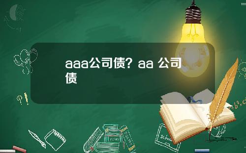 aaa公司债？aa+公司债