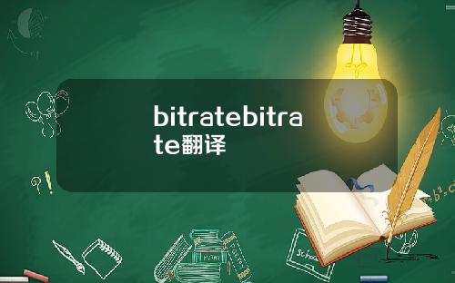 bitratebitrate翻译